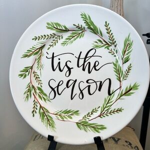 Robert Stanley~”Tis The Season” w/Greenery~10.5” Dinner Plate~Home Collection~